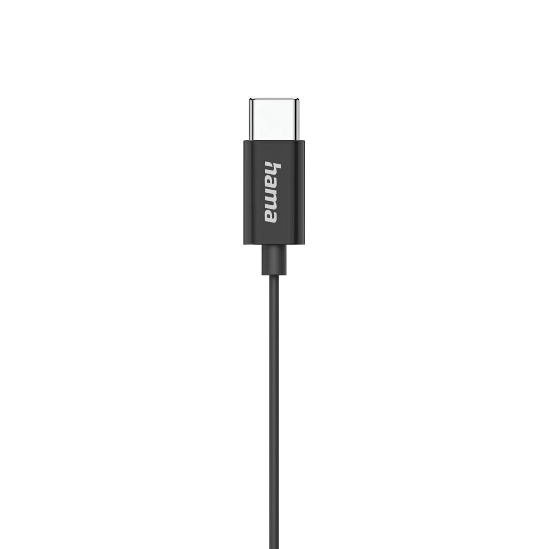 HAMA Слушалки "Classy", USB-C, накрайници, микрофон, защита от прегъване на кабела, черни thumbnail 3