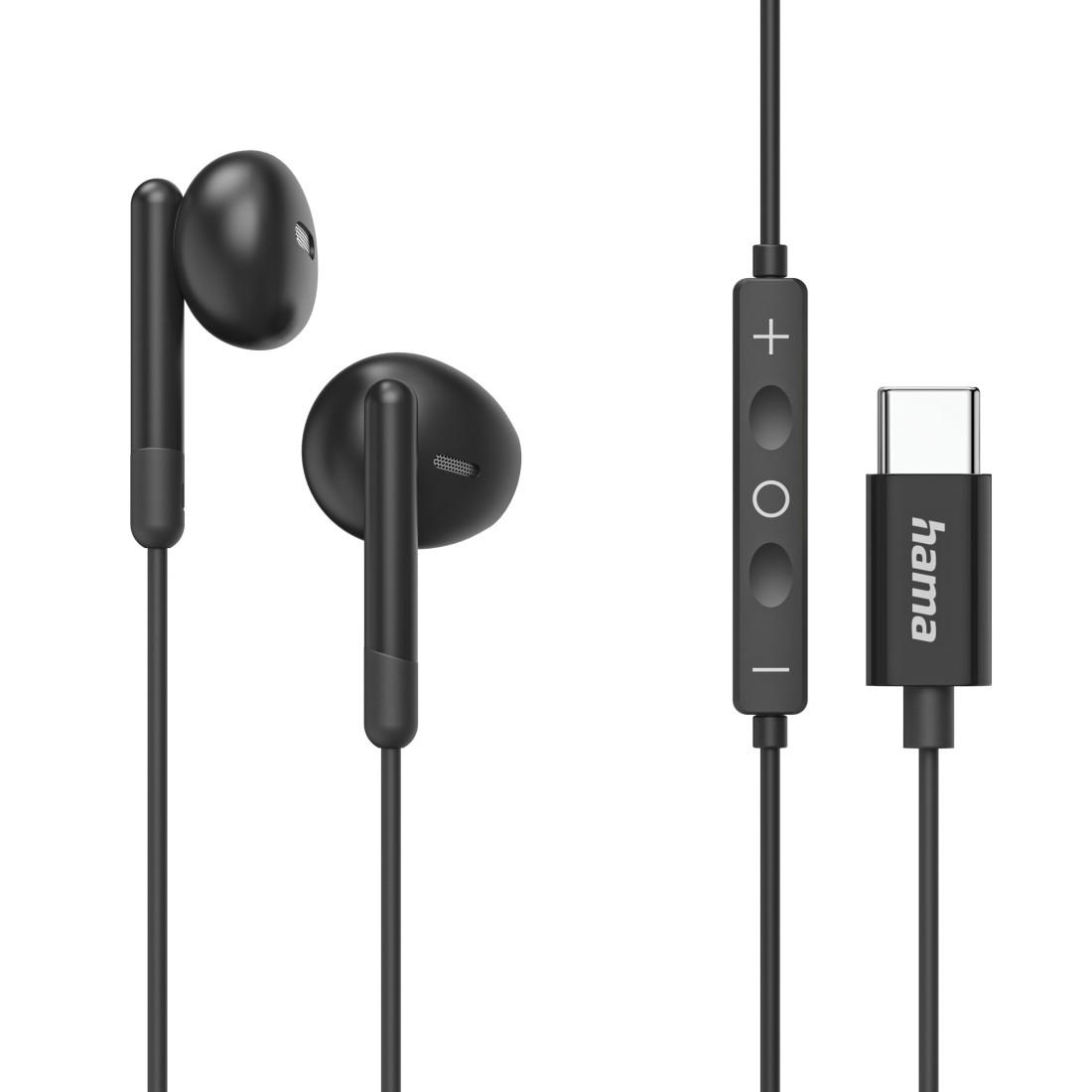 HAMA Слушалки "Classy", USB-C, накрайници, микрофон, защита от прегъване на кабела, черни thumbnail 5