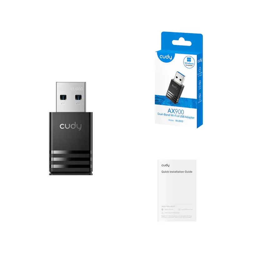 Безжичен адаптер Cudy WU900 WiFi 6, 900 Mbps, USB 2.0 thumbnail 3