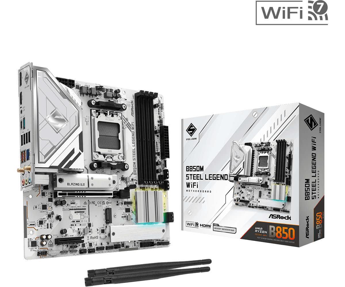 Дънна платка ASRock B850M STEEL LEGEND WIFI socket AM5 thumbnail 4