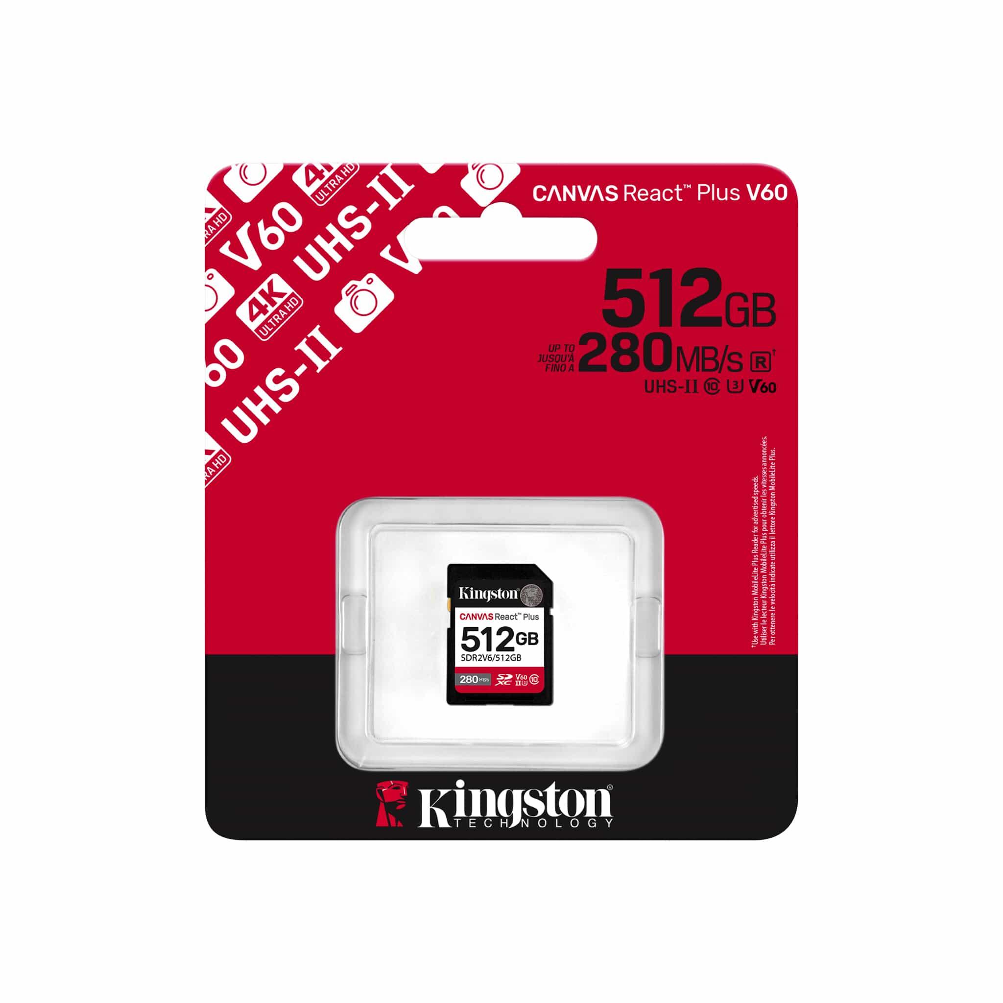 Карта памет Kingston Canvas React Plus V60 UHS-II 512GB thumbnail 2
