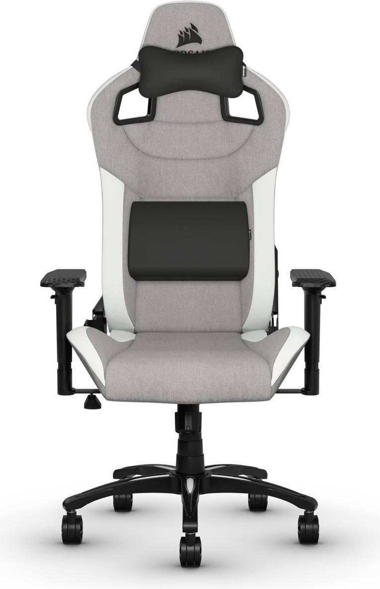 Геймърски стол Corsair T3 RUSH - Fabric Grey/White thumbnail 1