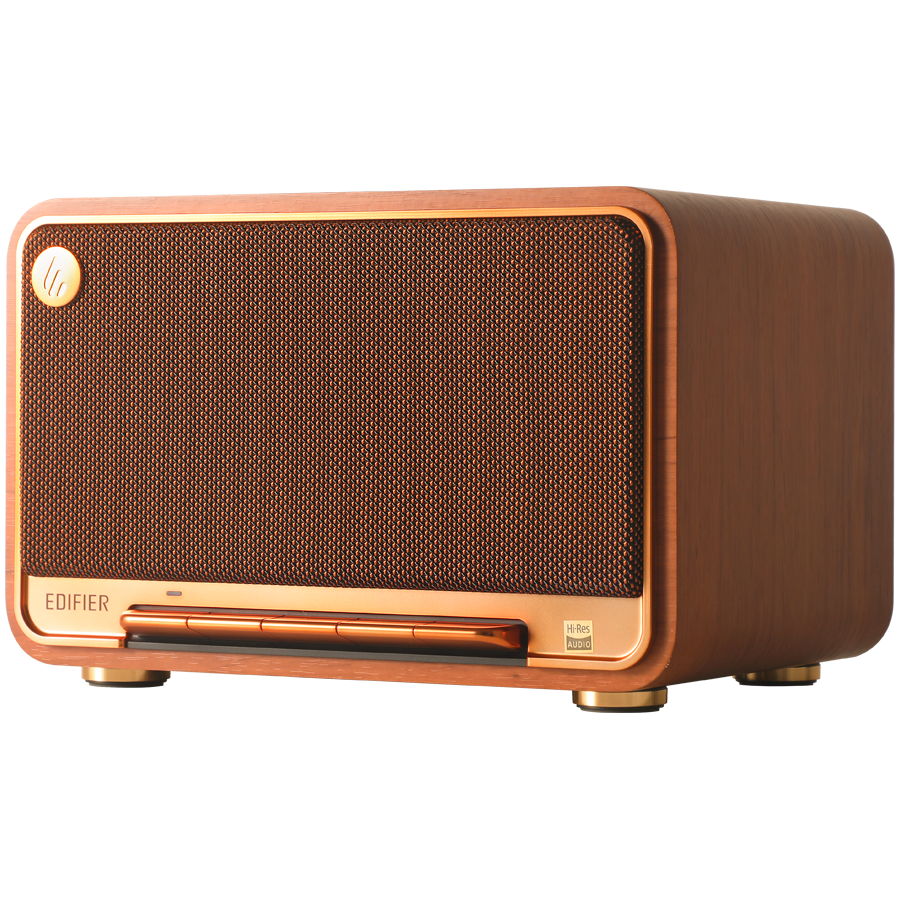 Edifier D32 2.1 Speaker, BT V5.3, Wi-Fi, AUX, USB-C, 1x 4-inch Midrange Driver, 2x 1-inch Tweeters, 60W (RMS), Brown thumbnail 1