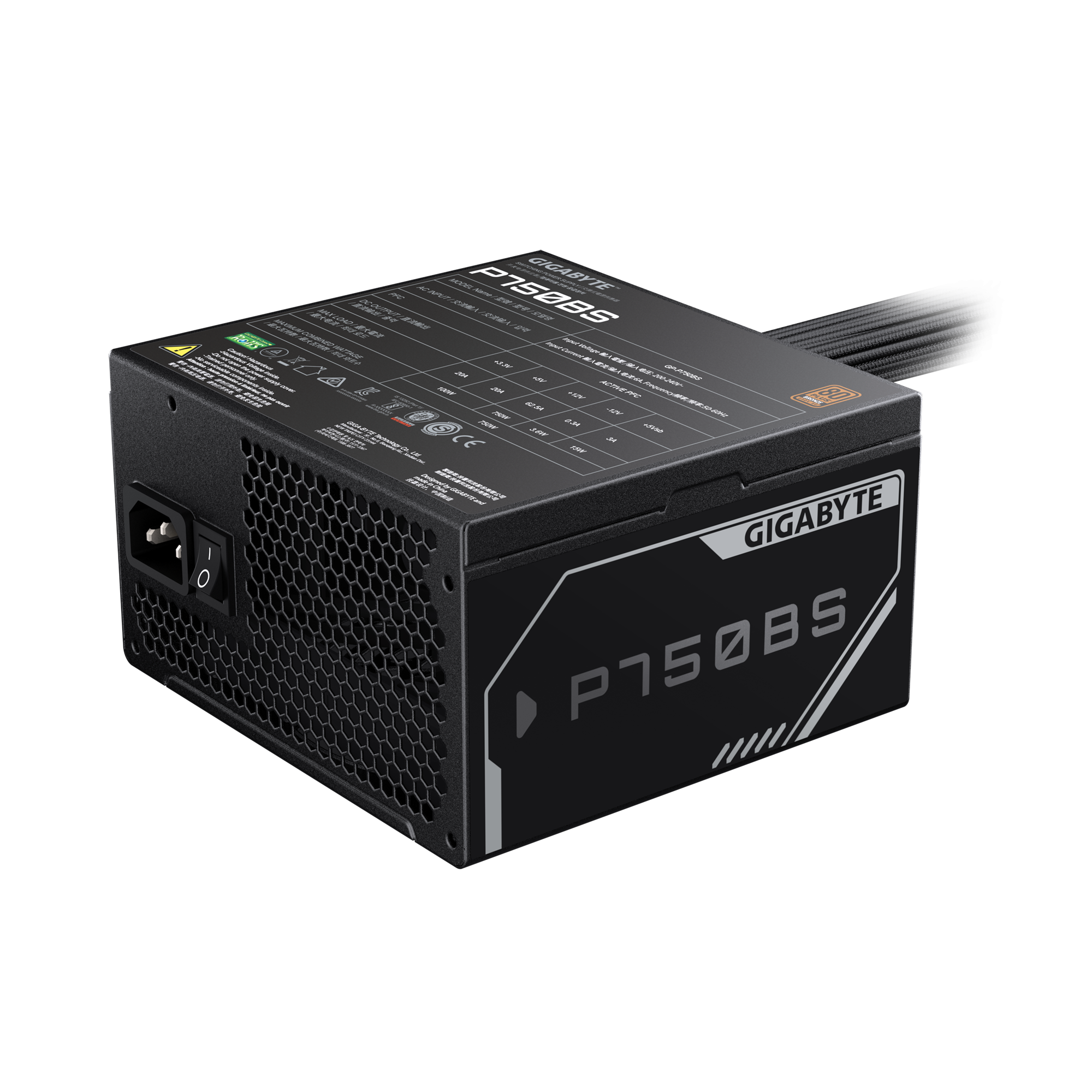 Захранващ блок Gigabyte P750BS, 750W, 80+ Bronze thumbnail 3