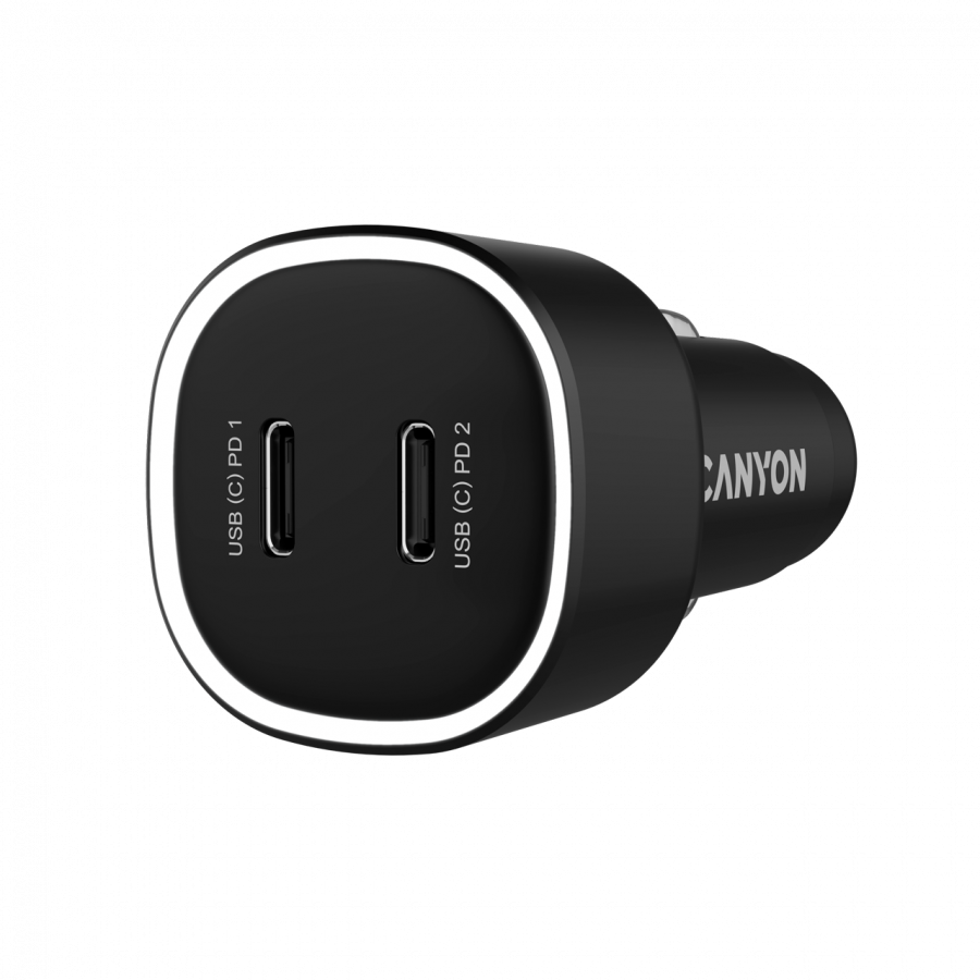 CANYON car charger OnDrive 60 PD 60W 2xUSB-C Black thumbnail 2