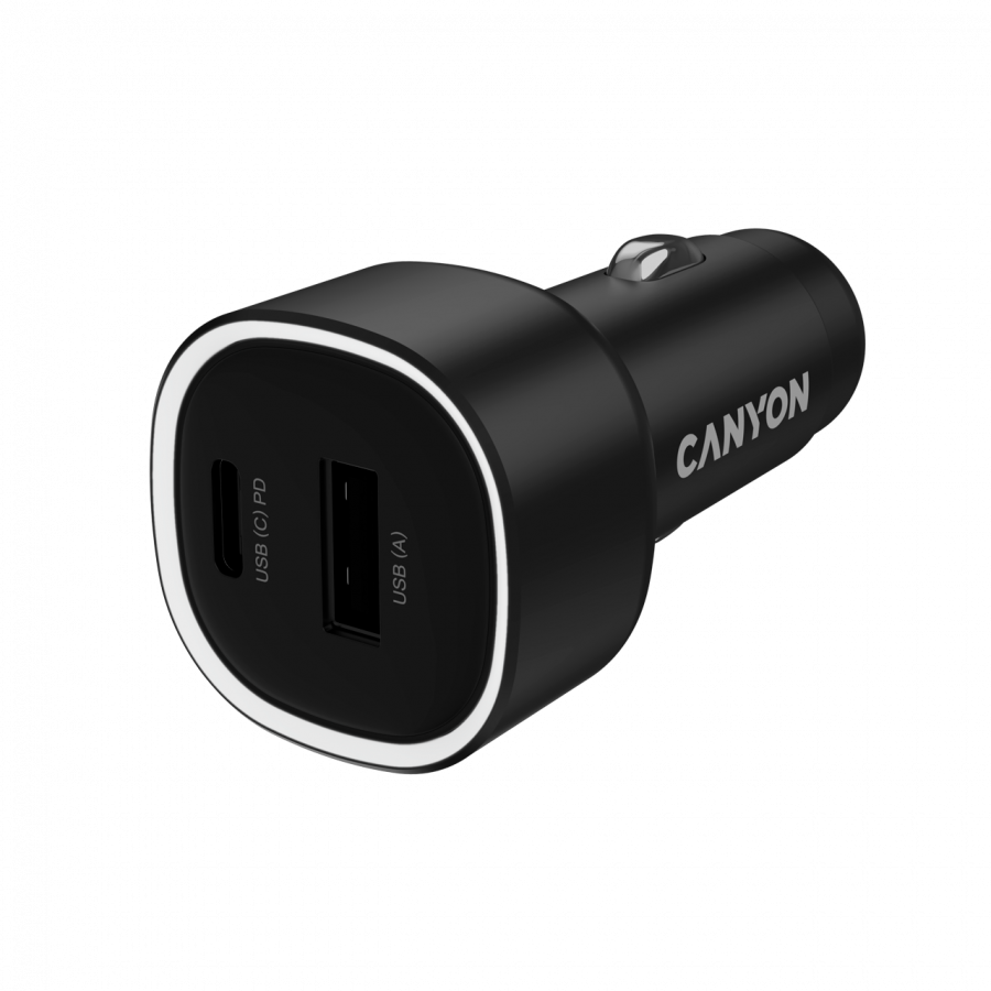 CANYON car charger OnDrive 48 PD 48W USB-A+USB-C Black thumbnail 1