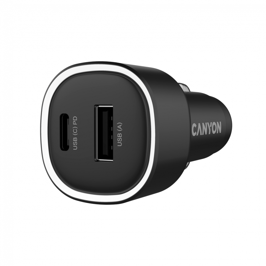 CANYON car charger OnDrive 48 PD 48W USB-A+USB-C Black thumbnail 2