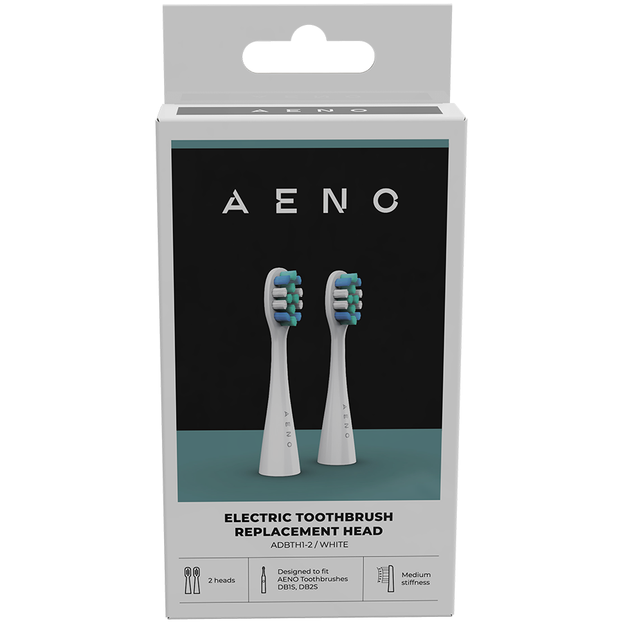 AENO Replacement toothbrush heads, White, Dupont bristles, 2pcs in set (for ADB0001S/ADB0002S) thumbnail 2