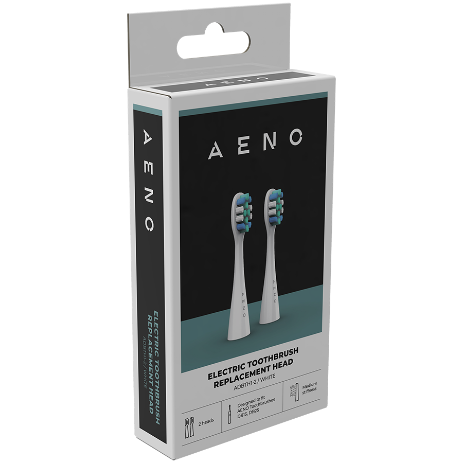AENO Replacement toothbrush heads, White, Dupont bristles, 2pcs in set (for ADB0001S/ADB0002S) thumbnail 4