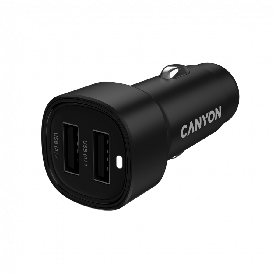 CANYON car charger OnDrive 24  24W 2xUSB-A Black thumbnail 1