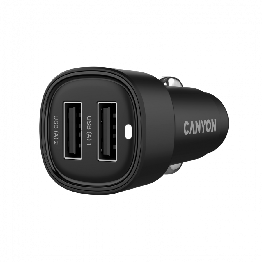 CANYON car charger OnDrive 24  24W 2xUSB-A Black thumbnail 2