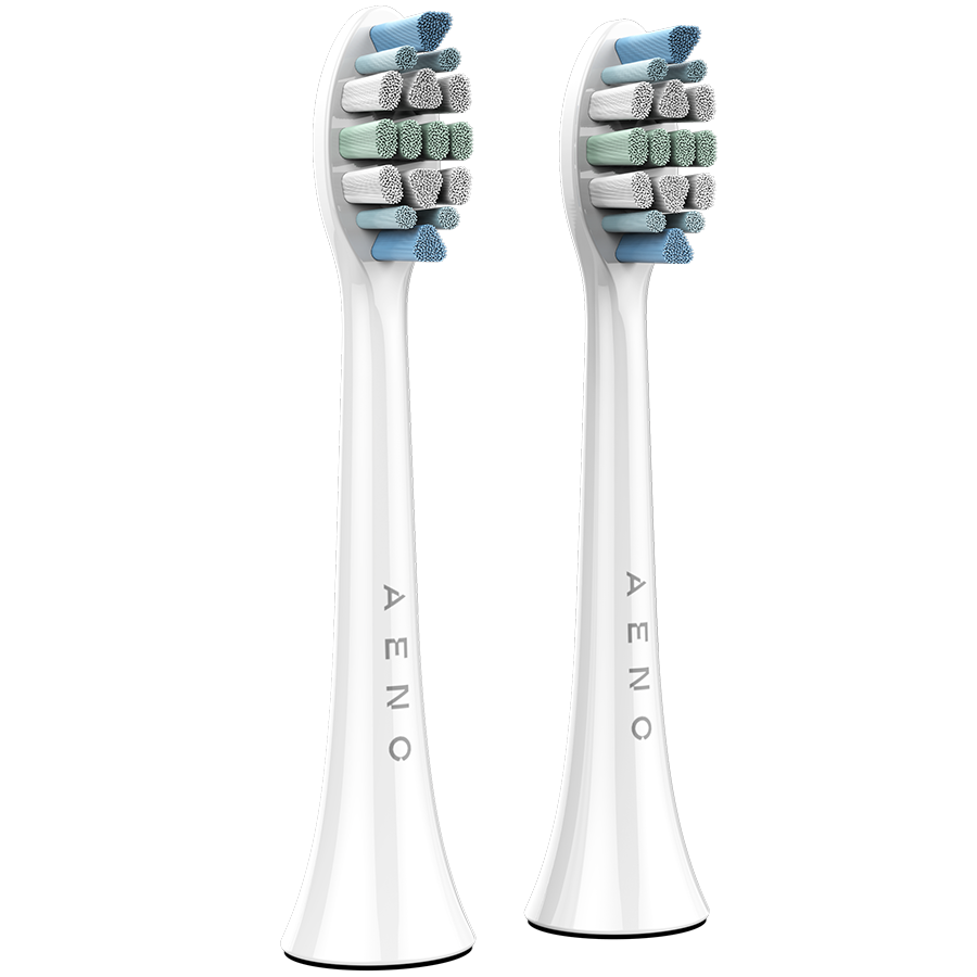 AENO Replacement toothbrush heads, White, Dupont bristles, 2pcs in set (for ADB0003/ADB0005 and ADB0004/ADB0006) thumbnail 1