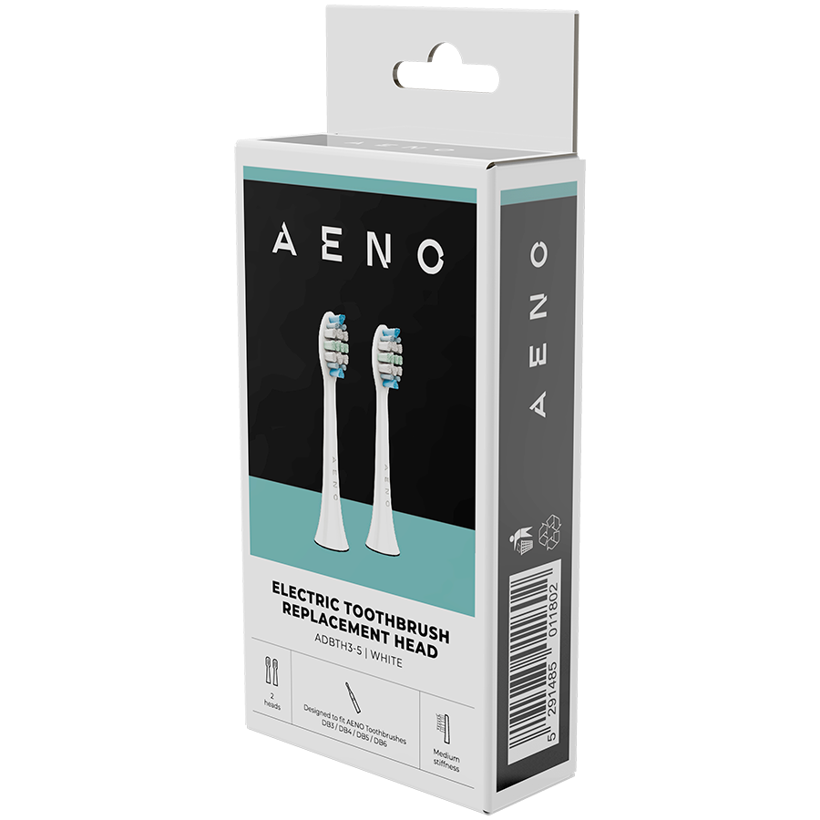 AENO Replacement toothbrush heads, White, Dupont bristles, 2pcs in set (for ADB0003/ADB0005 and ADB0004/ADB0006) thumbnail 3