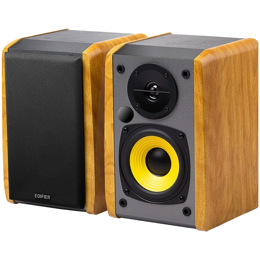 Edifier R1010BT Bookshelf Speakers, Bluetooth V5.1, Dual RCA Inputs, 4-inch  Mid-Bass Drivers 0.5-inch Tweeters, 24 W RMS, Brown thumbnail 1