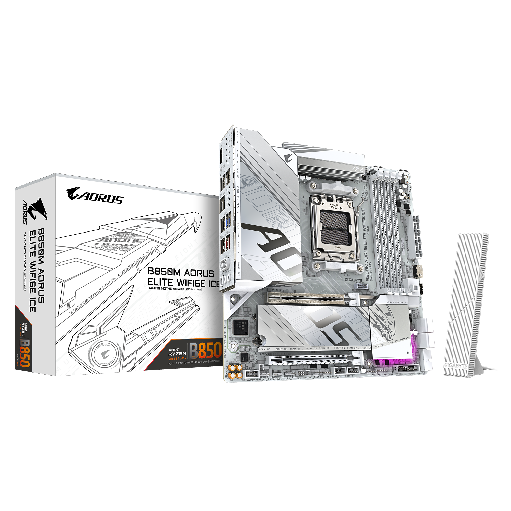 Дънна платка GIGABYTE B850M AORUS ELITE WIF6E ICE socket AM5 thumbnail 4