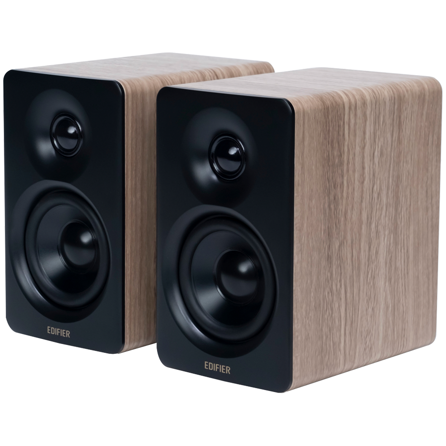 Edifier M60 Bookshelf Speakers, Bluetooth V5.3 (Hi-Res & Hi-Res Wireless), USB-C and 3.5 mm AUX inputs, 1-inch silk-dome tweeters  3-inch long-throw aluminum diaphragm mid-low drivers, 66 W (RMS), touch panel controls, Classic Oak thumbnail 1