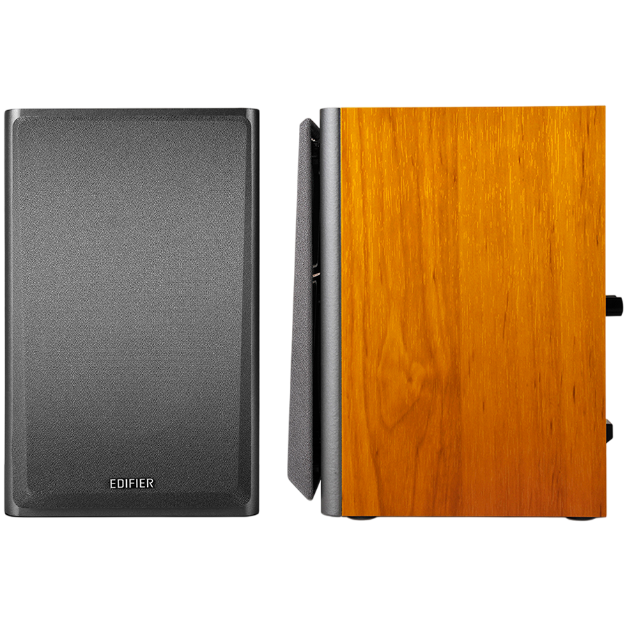 Edifier R1000T4 2.0 Bookshelf Speakers, RCA, 0.5-inch Tweeters, 4-inch Drivers, 24W (RMS), Control Buttons, Brown thumbnail 2