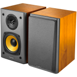 Edifier R1000T4 2.0 Bookshelf Speakers, RCA, 0.5-inch Tweeters, 4-inch Drivers, 24W (RMS), Control Buttons, Brown