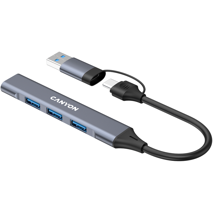 CANYON hub DS-02 4in1 USB-A/C Grey thumbnail 5
