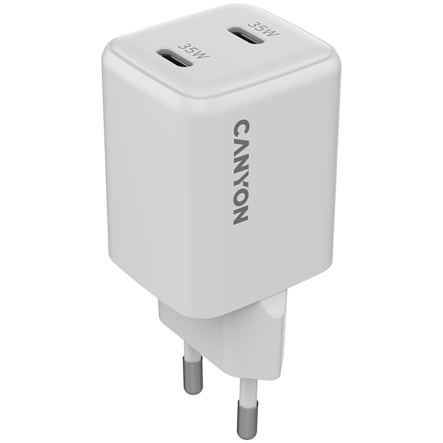 CANYON charger CU35CC GaN 35W 2xPD EU White thumbnail 1