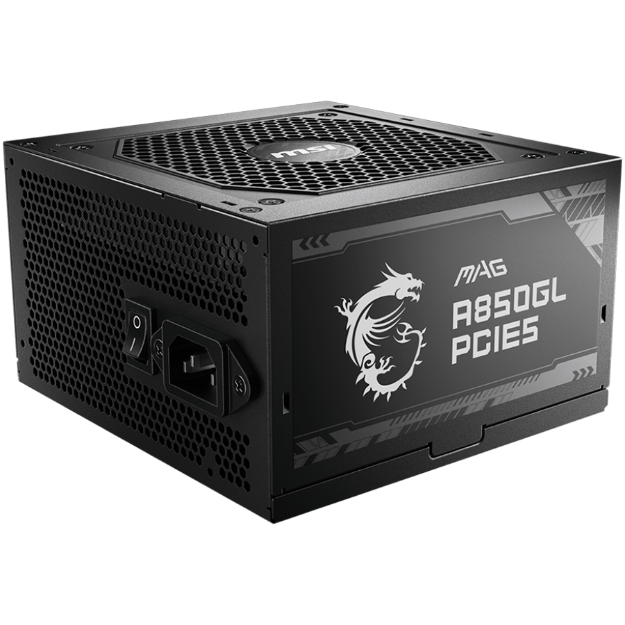 MSI MAG A850GL PCIE5, 850W, 80 Plus Gold, 120mm Fluid Dynamic Bearing Fan, Protections: OCP/OVP/OPP/OTP/SCP, Dimensions: 150mmx140mmx86mm, 7Y Warranty thumbnail 1
