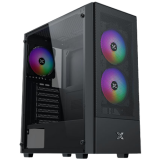Hero II Air 3F Black EN41655, ATX/M-ATX/MINI ITX, USB3.0 X1, USB2.0 X2, HD AUDIO, Front Meshed Grill & Left TG, 3PCS Z20F Fixed LED Fan