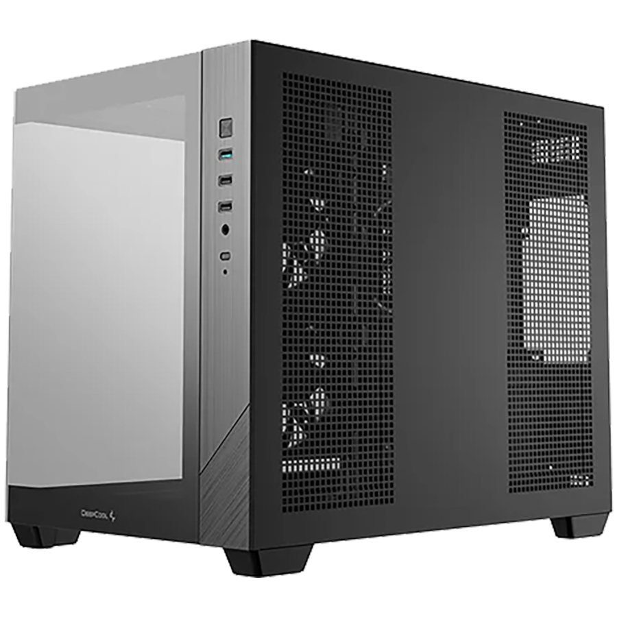 DeepCool CG330-3F, Mid Tower, Mini-ITX/Micro-ATX(Rear Connector), 1xUSB3.0, 2xUSB2.0, 1xAudio, 3x120mm Pre-Installed ARGB Fans, Tempered Glass, Mesh Panel, Black, R-CG330-BKNGM3-G thumbnail 3