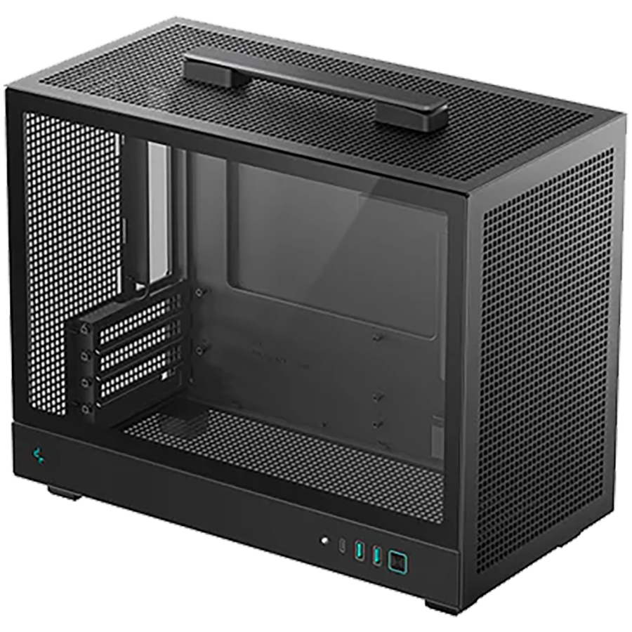 DeepCool CH160 PLUS, Mini Tower, Mini-ITX/Micro-ATX, 2xUSB3.0, 1xType-C Gen 2, 1xAudio/Mic, Mesh Panel, Black, R-CH160-BKNGM0-G, 2Y thumbnail 1