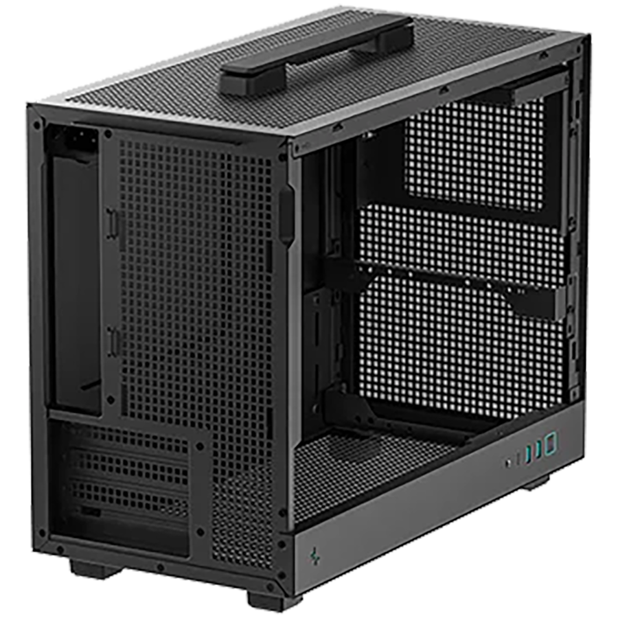 DeepCool CH160 PLUS, Mini Tower, Mini-ITX/Micro-ATX, 2xUSB3.0, 1xType-C Gen 2, 1xAudio/Mic, Mesh Panel, Black, R-CH160-BKNGM0-G, 2Y thumbnail 3