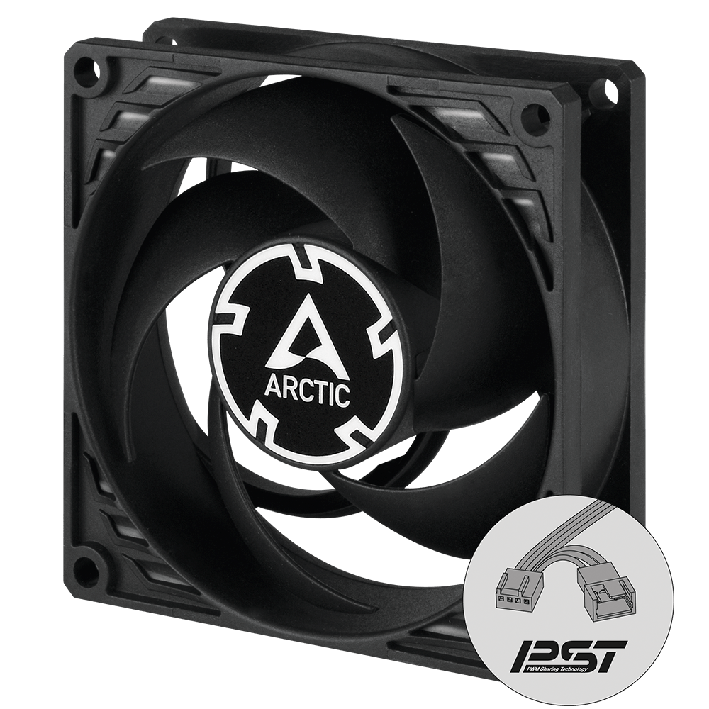 Вентилатор ARCTIC P8 PWM PST, Черен thumbnail 1