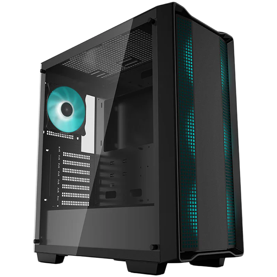 DeepCool CC560 V2, Mid Tower, Mini-ITX/Micro-ATX/ATX, 1xUSB3.0, 1xUSB2.0, 1xAudio, 4x120mm Pre-Installed LED Fans, Tempered Glass, Mesh Panel thumbnail 1
