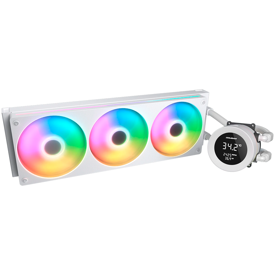 COUGAR Poseidon Vistek ARGB 360 AiO Liquid Watercooling - White thumbnail 2