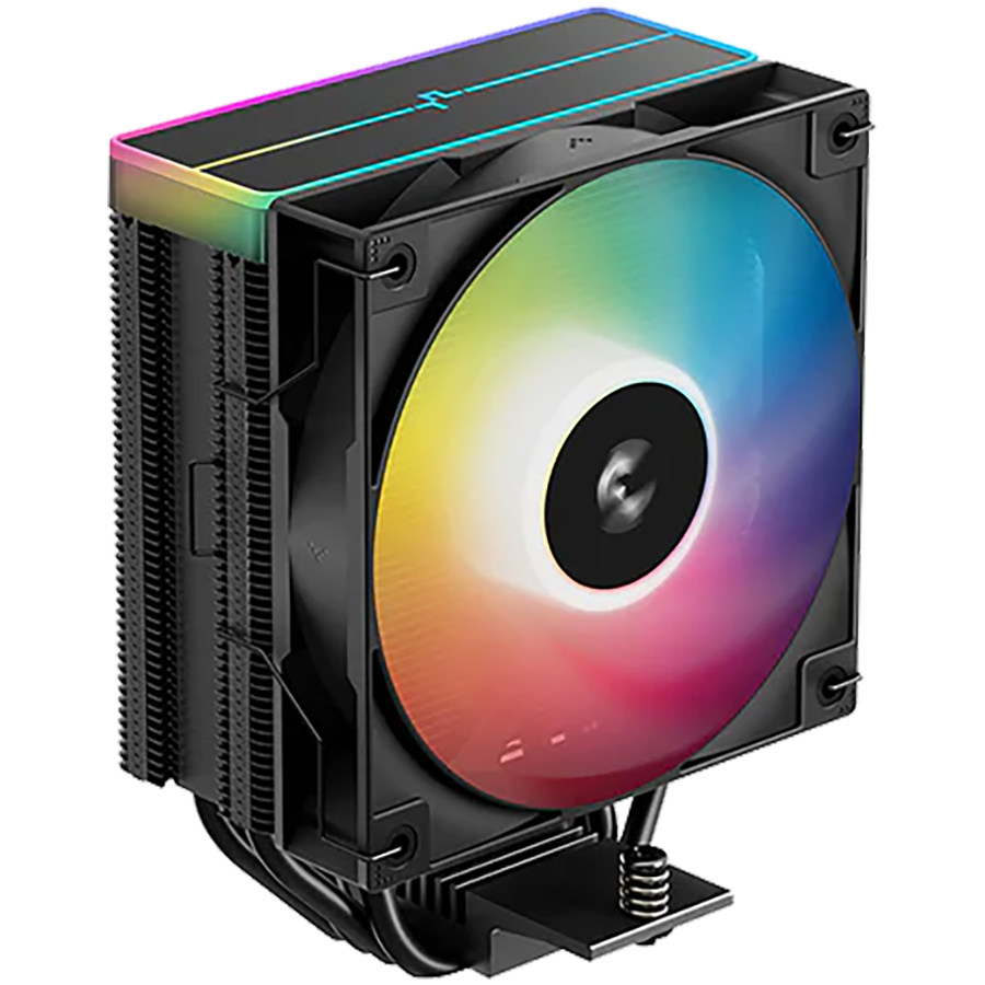 DeepCool AG400 BK ARGB V2, CPU Air Cooler, 1x120mm ARGB PWM Fan, ARGB Top Cover, TDP 220W, 4 Heatpipes, Black, LGA1851/1700/1200/115x, AMD AM5/AM4, 125x92x154 mm(LxWxH), 2Y, R-AG400-BKAMMN-GJD thumbnail 1