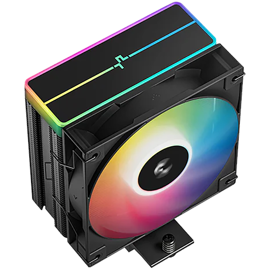 DeepCool AG400 BK ARGB V2, CPU Air Cooler, 1x120mm ARGB PWM Fan, ARGB Top Cover, TDP 220W, 4 Heatpipes, Black, LGA1851/1700/1200/115x, AMD AM5/AM4, 125x92x154 mm(LxWxH), 2Y, R-AG400-BKAMMN-GJD thumbnail 2