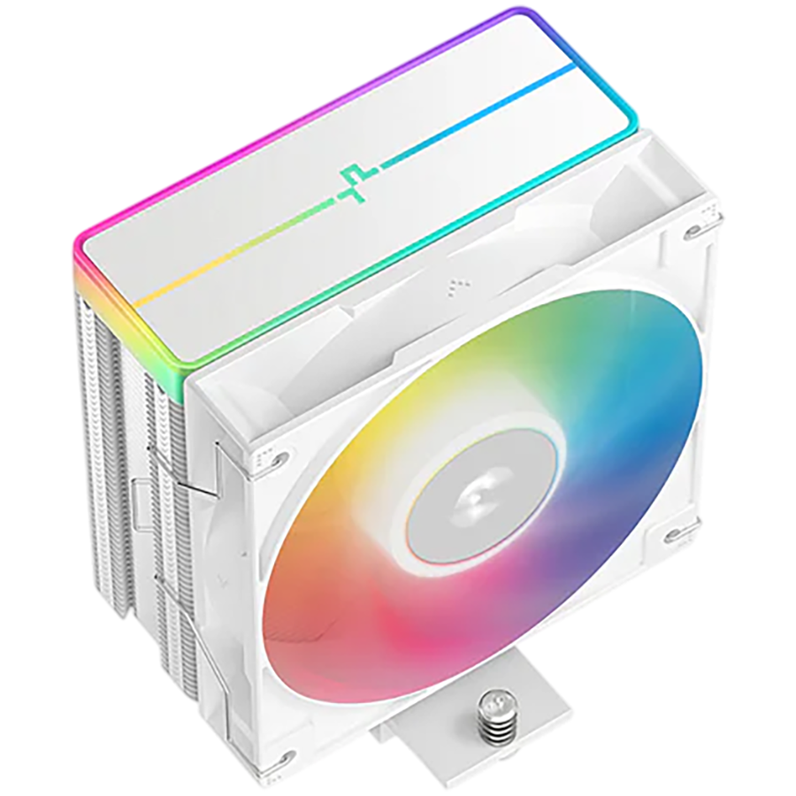 DeepCool AG400 WH ARGB V2, CPU Air Cooler, 1x120mm ARGB PWM Fan, ARGB Top Cover, TDP 220W, 4 Heatpipes, White, LGA1851/1700/1200/115x, AMD AM5/AM4, 125x92x154 mm(LxWxH), 2Y, R-AG400-WHAMMN-GJD thumbnail 2