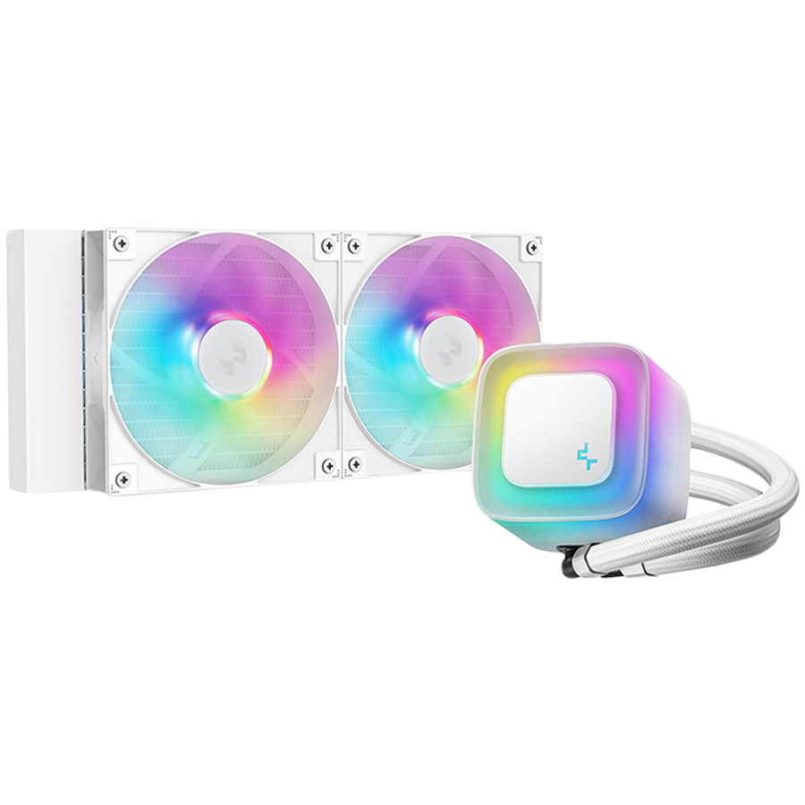 DeepCool LE240 WH V2, 240mm CPU Liquid Cooler, 2x120mm PWM ARGB Fans, ARGB block, White, LGA1851/1700/1200/1151/1150/1155, AMD AM5/AM4, R-LE240-WHAMMN-G-2, 3Y thumbnail 1