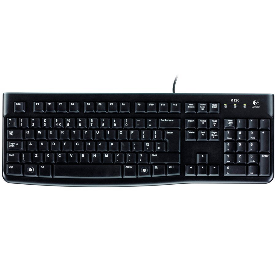 LOGITECH K120 Corded Keyboard - BLACK - USB - US INT'L - B2B thumbnail 2