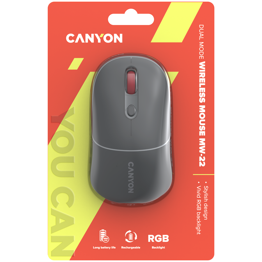 CANYON mouse MW-22 2in1 BT/ Wireless Dark Grey thumbnail 6