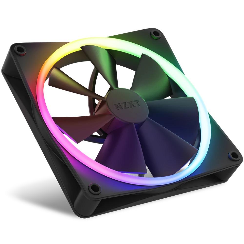 Комплект вентилатори NZXT F140 RGB Black 2 броя и NZXT RGB контролер thumbnail 1