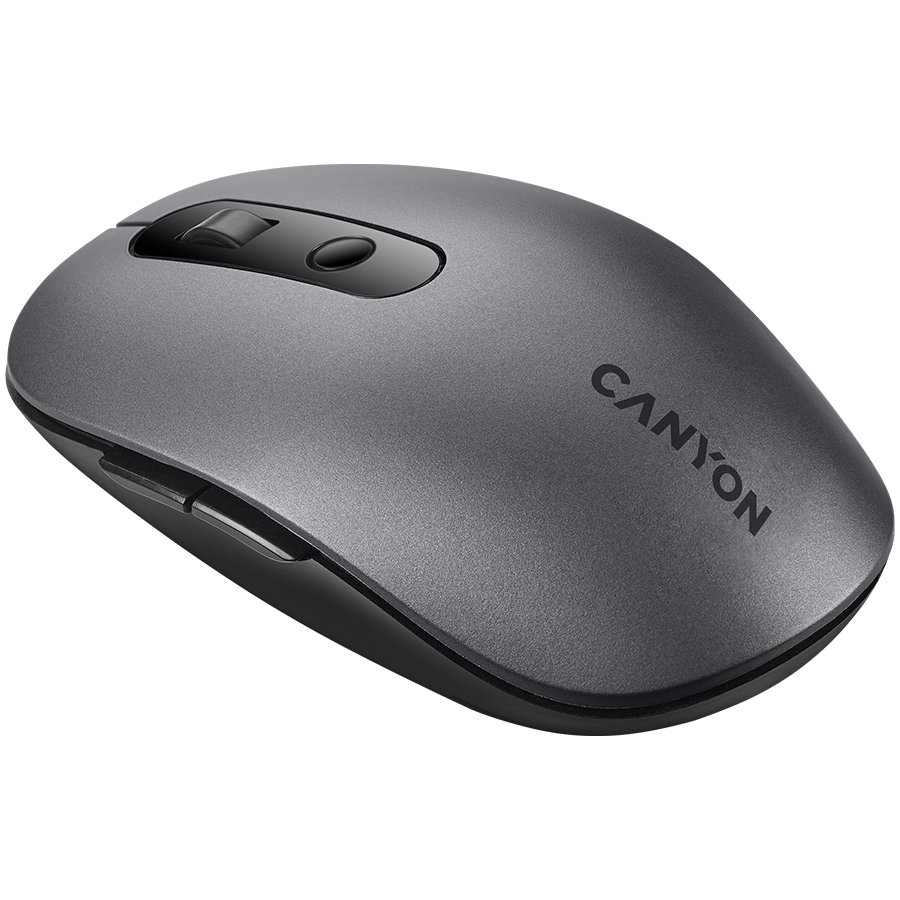 CANYON MW-9, 2 in 1 Wireless optical mouse with 6 buttons, DPI 800/1000/1200/1500, 2 mode(BT/ 2.4GHz), Battery AA*1pcs, Grey, 65.4*112.25*32.3mm, 0.092kg thumbnail 4