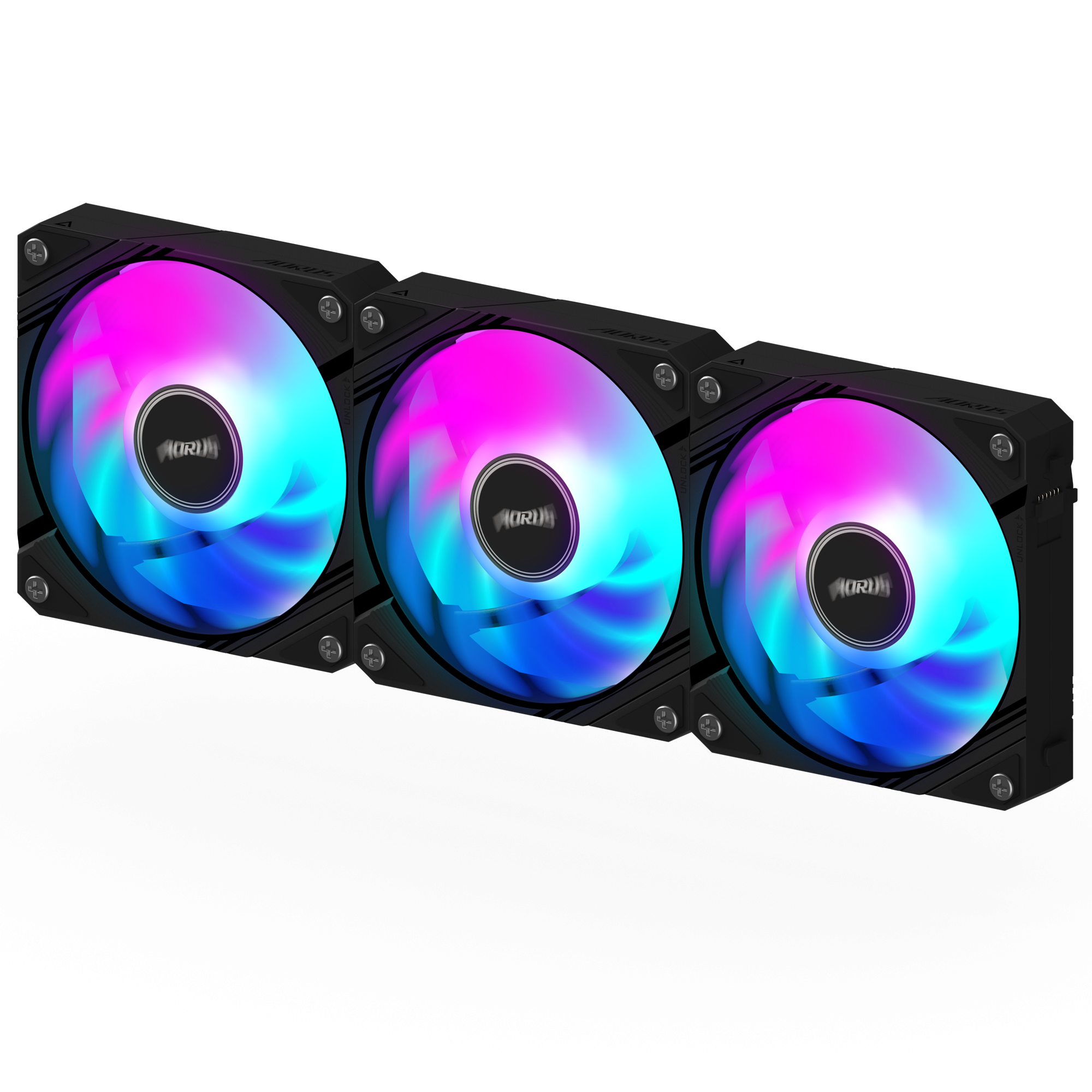 Комплект вентилатори GIGABYTE AORUS EZ CHAIN 120 Black 3-Pack ARGB thumbnail 2