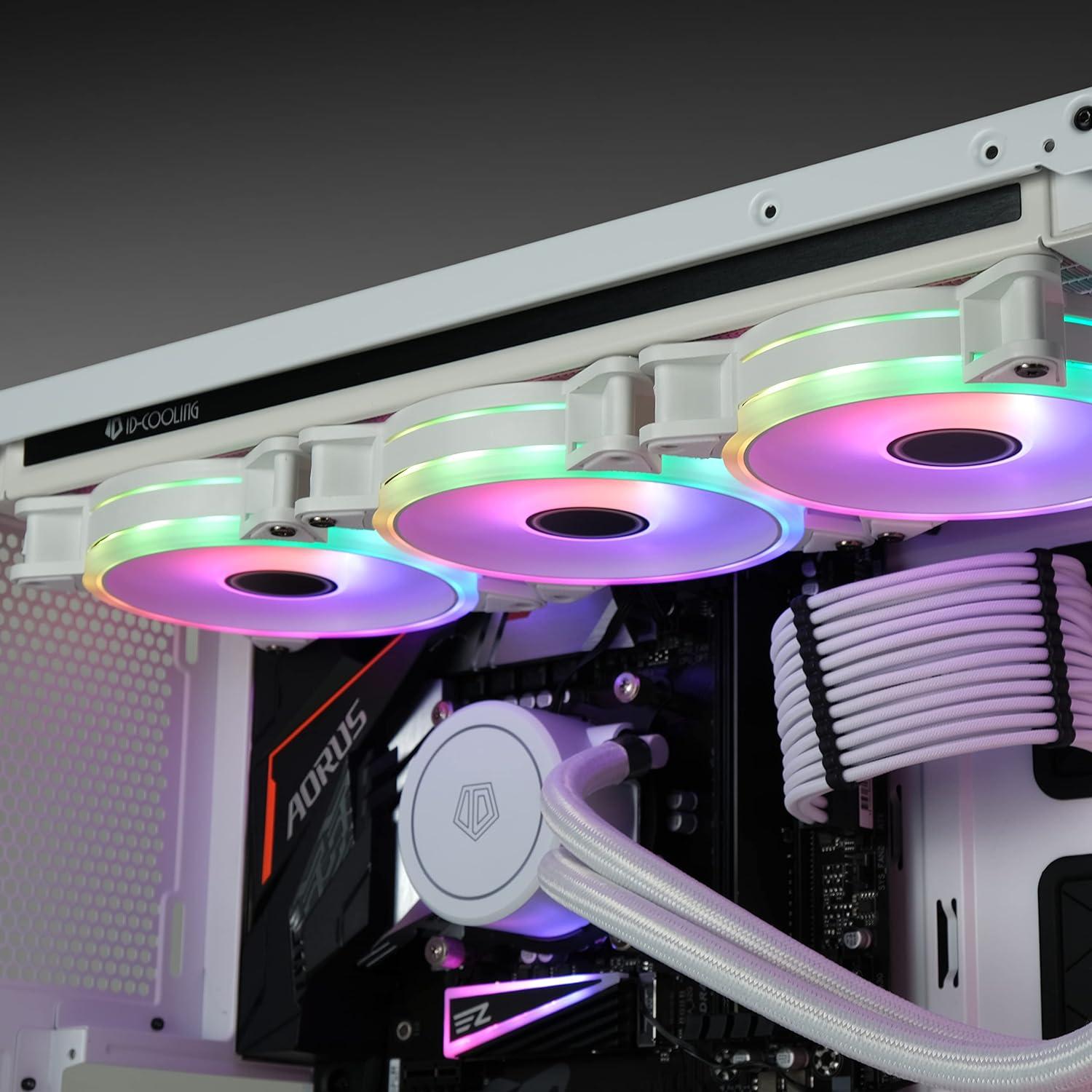 Комплект вентилатори EZDIY-FAB Moonlight White RGB PWM 120mm - 6 Pack thumbnail 2