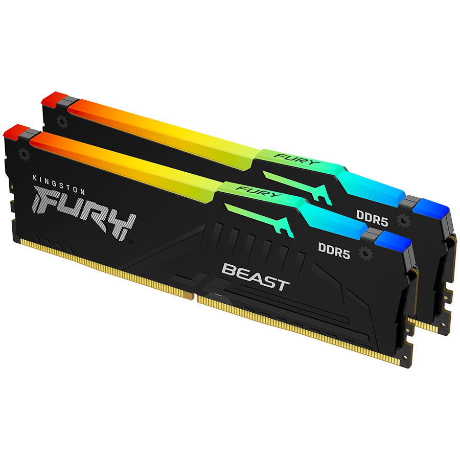 Kingston DRAM 32GB 5600MT/s DDR5 CL36 DIMM (Kit of 2) FURY Beast RGB EXPO thumbnail 1
