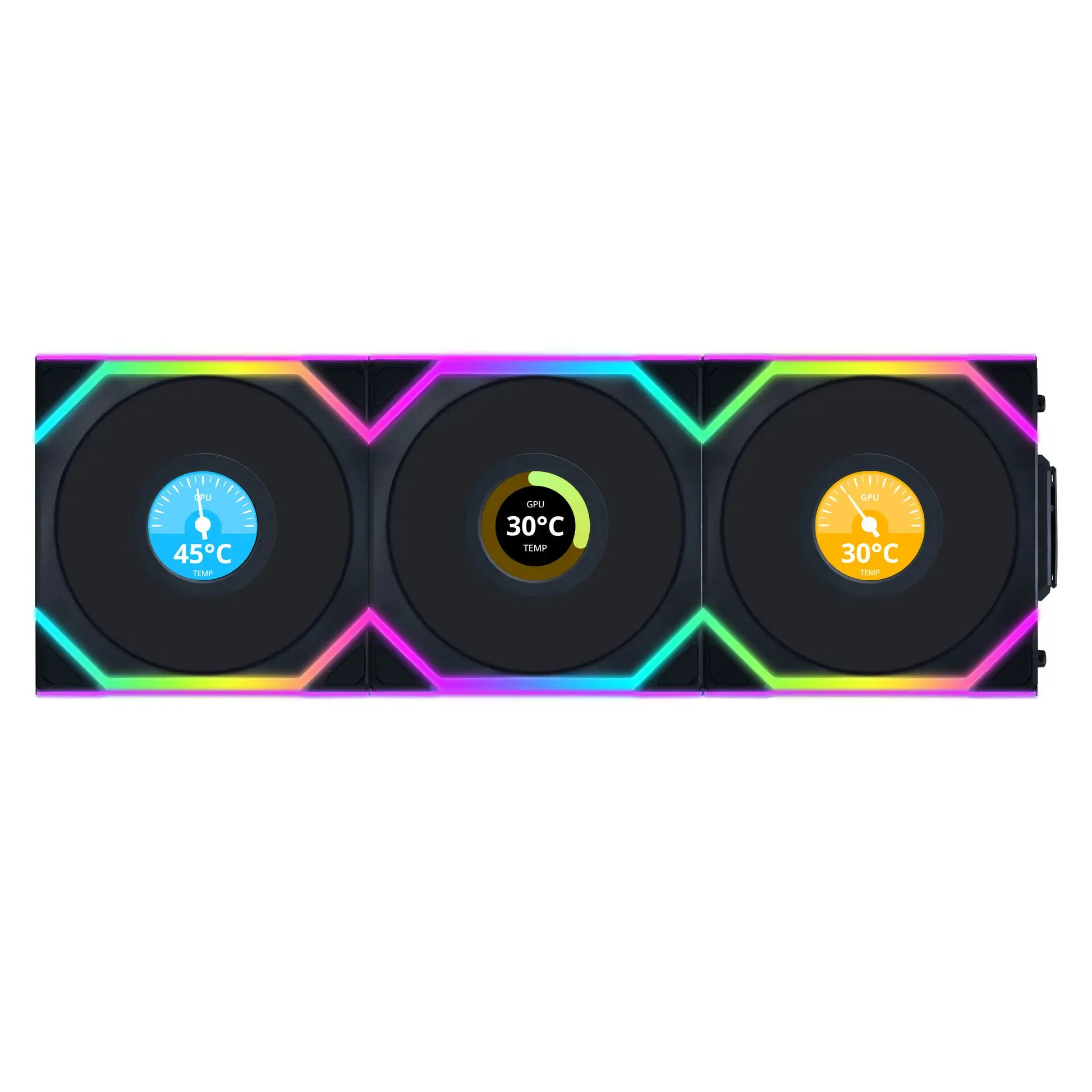 Вентилатори 3бр Lian Li UNI FAN SL Wireless LCD ARGB PWM - 120 mm Черен