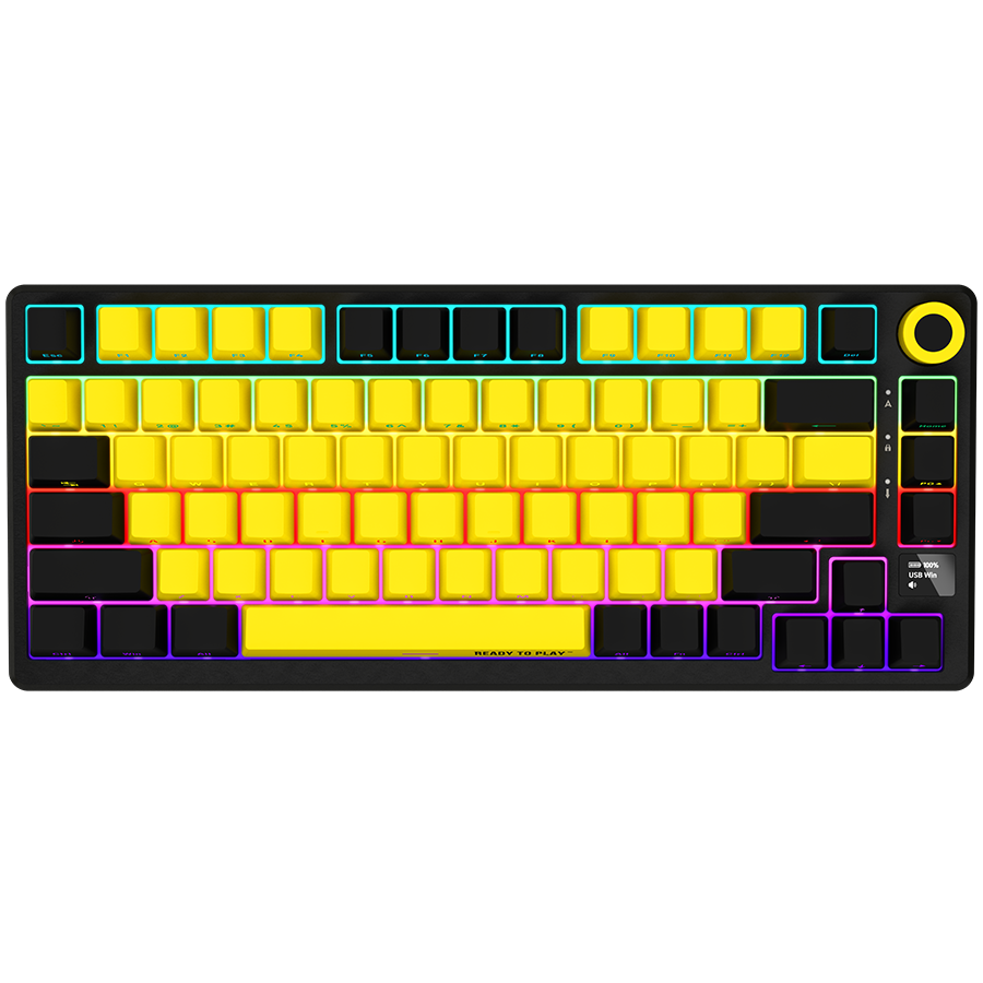 LORGAR Gaming Keyboard KBP7075W Pro Wireless 75% Yellow EN thumbnail 1