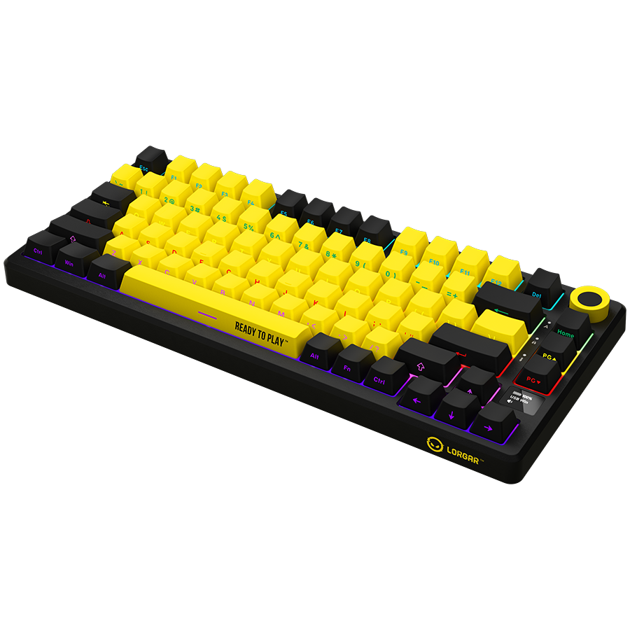 LORGAR Gaming Keyboard KBP7075W Pro Wireless 75% Yellow EN thumbnail 2
