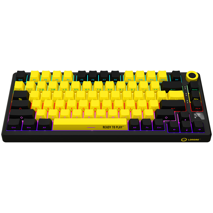 LORGAR Gaming Keyboard KBP7075W Pro Wireless 75% Yellow EN thumbnail 3