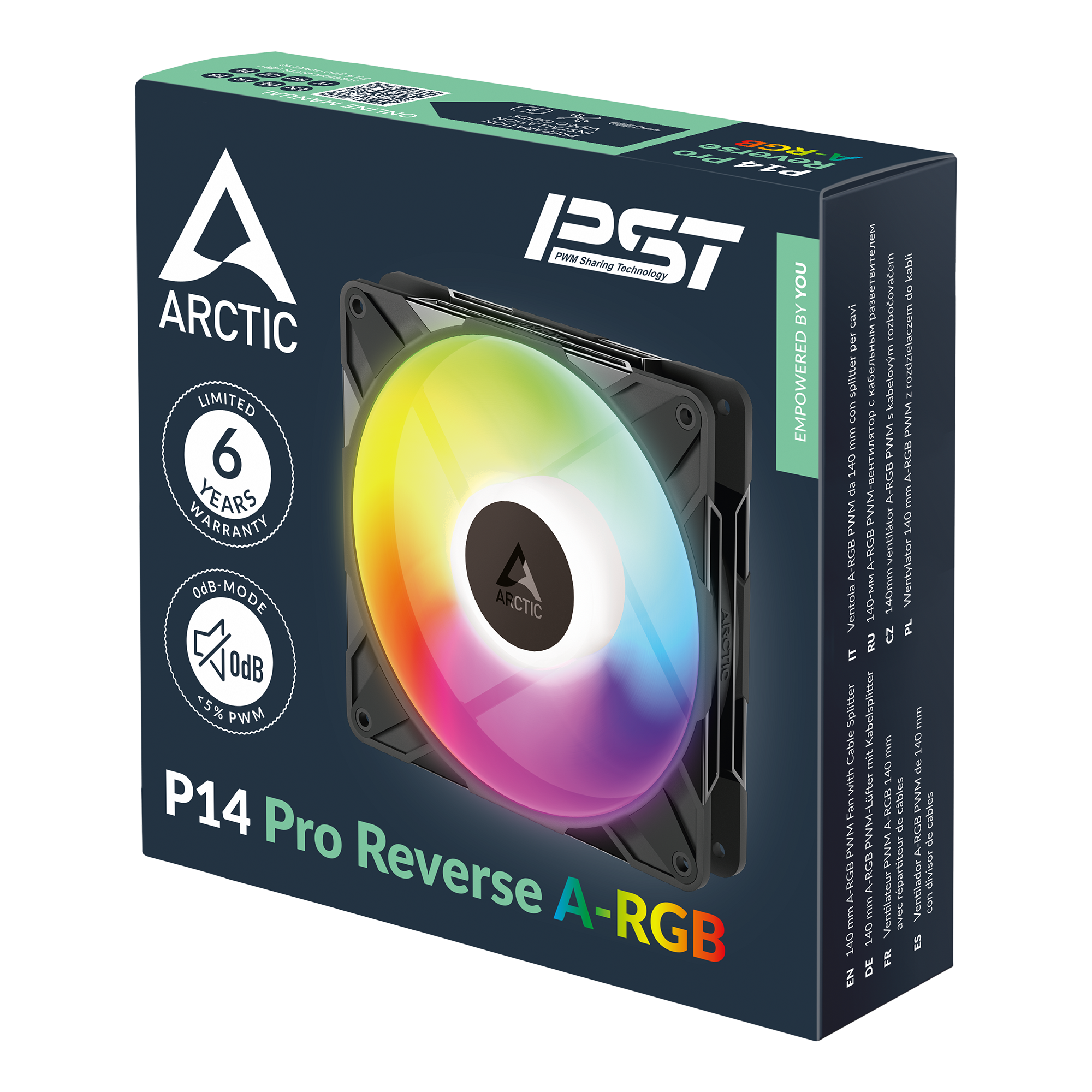 Комплект вентилатори 3-Pack ARCTIC P14 Pro Reverse A-RGB 140mm PWM - ACFAN00327A thumbnail 6