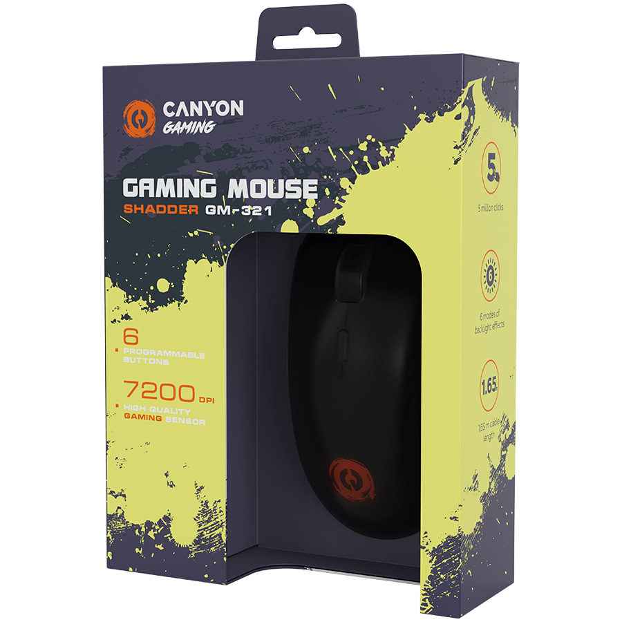 CANYON mouse Shadder GM-321 RGB 6buttons Wired Black thumbnail 6