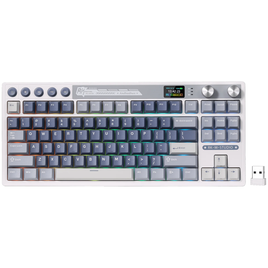 ROYAL KLUDGE RK M87 Ocean Blue Gaming Keyboard Cream switch thumbnail 1